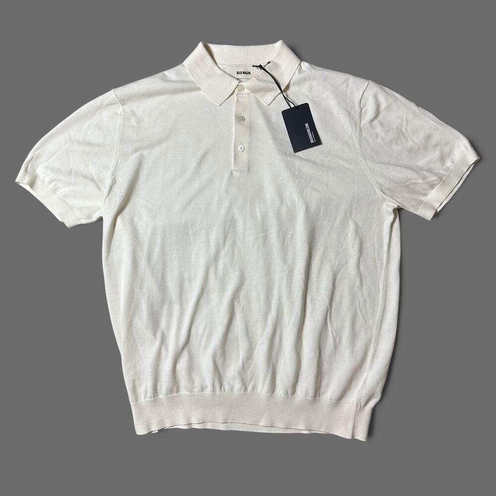 Buck Mason Como Cashmere Polo Shirt Mens Size L Cotton Cashmere Knit NWT